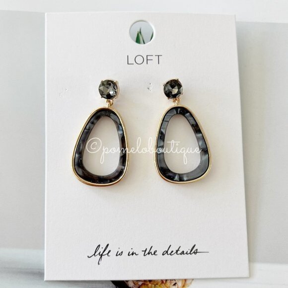 4/$25 LOFT Crystal Resin Teardrop Earrings - Picture 1 of 2